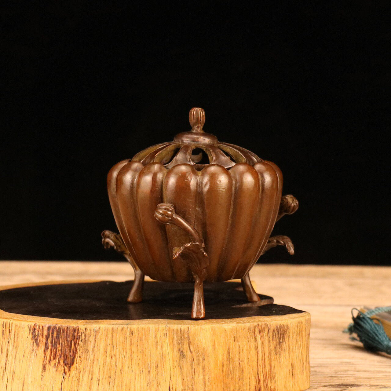 Chinese antique pumpkin incense burner