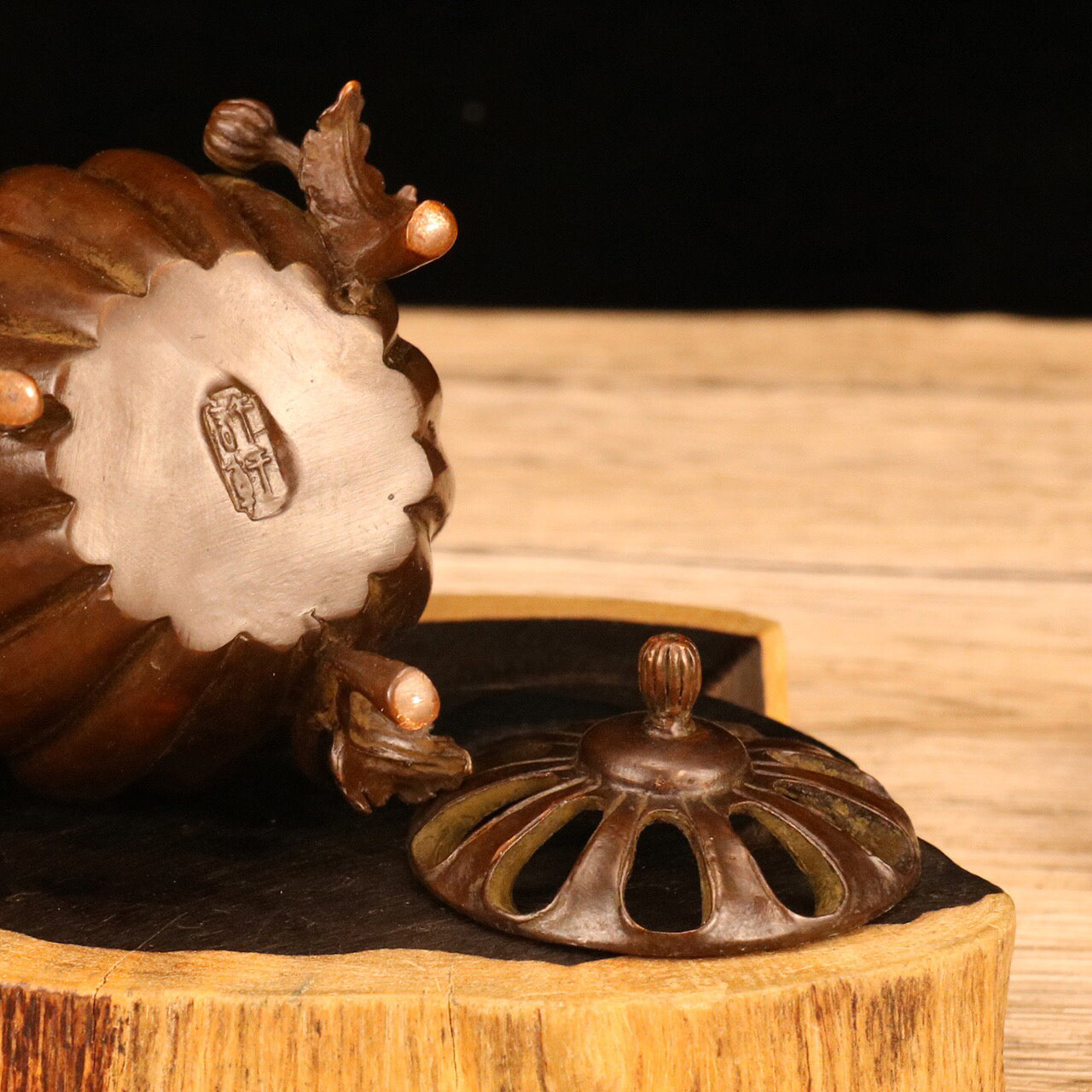 Chinese antique pumpkin incense burner