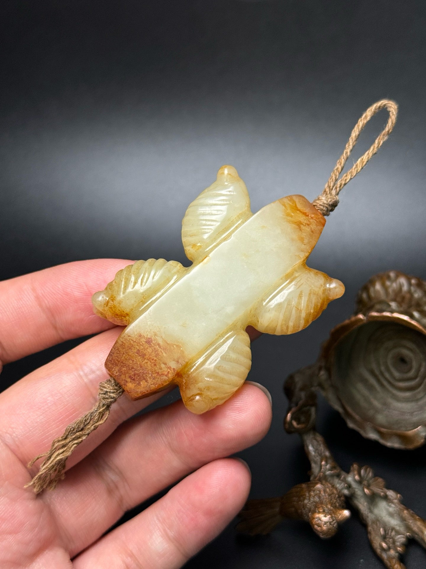 Chinese Antique Hotan Jade Lezi