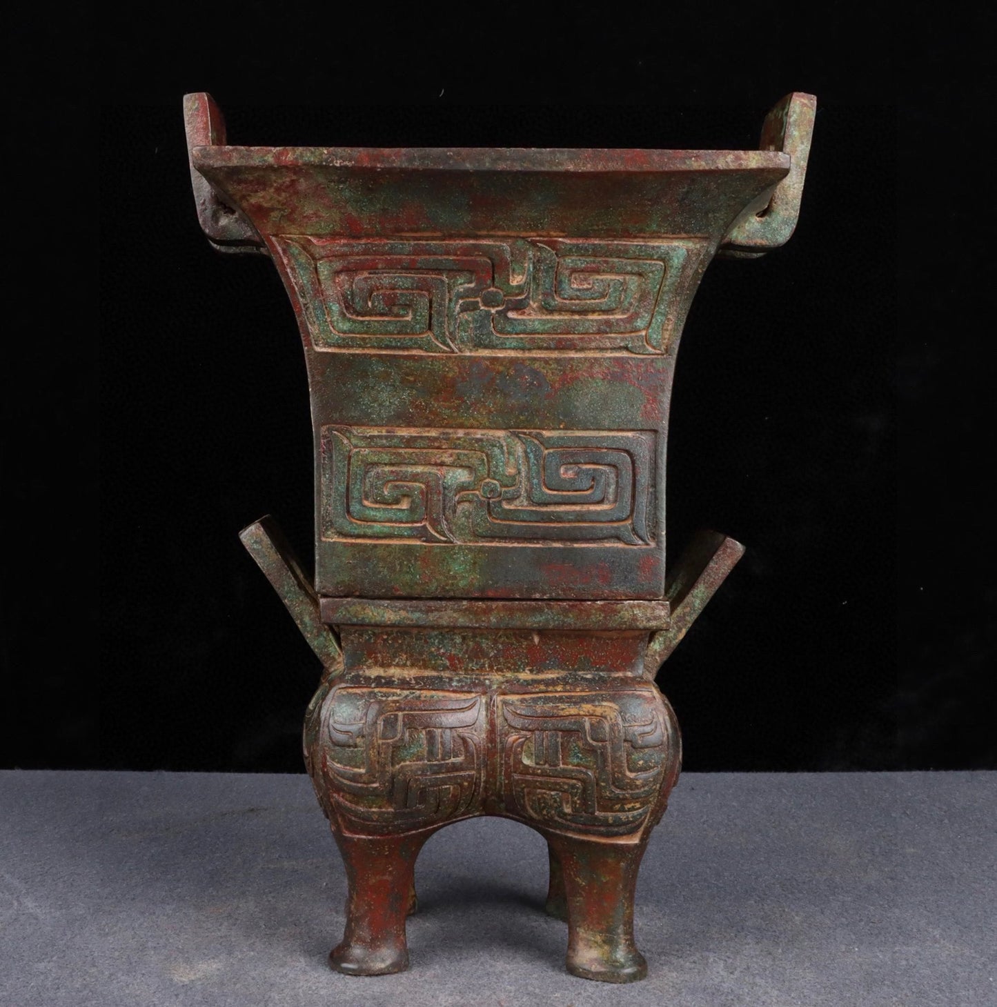 Chinese antique bronze double-layer steaming