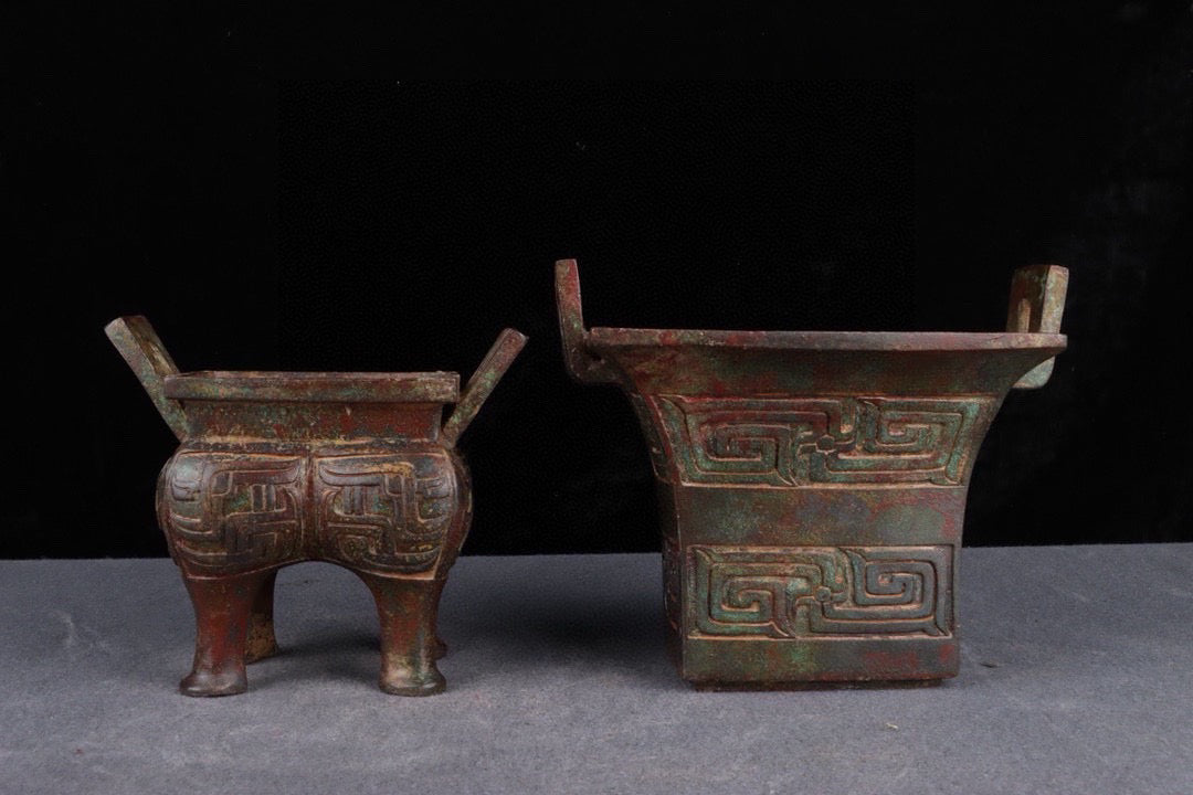 Chinese antique bronze double-layer steaming