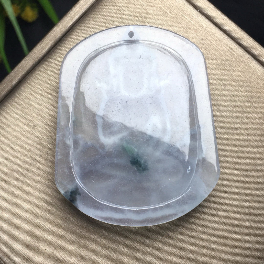 Ice Floating Flower Tara Jade Plaque