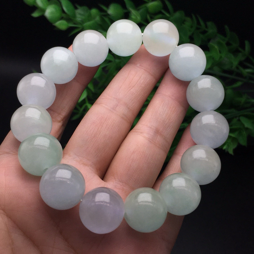 Ice round bead jade bracelet