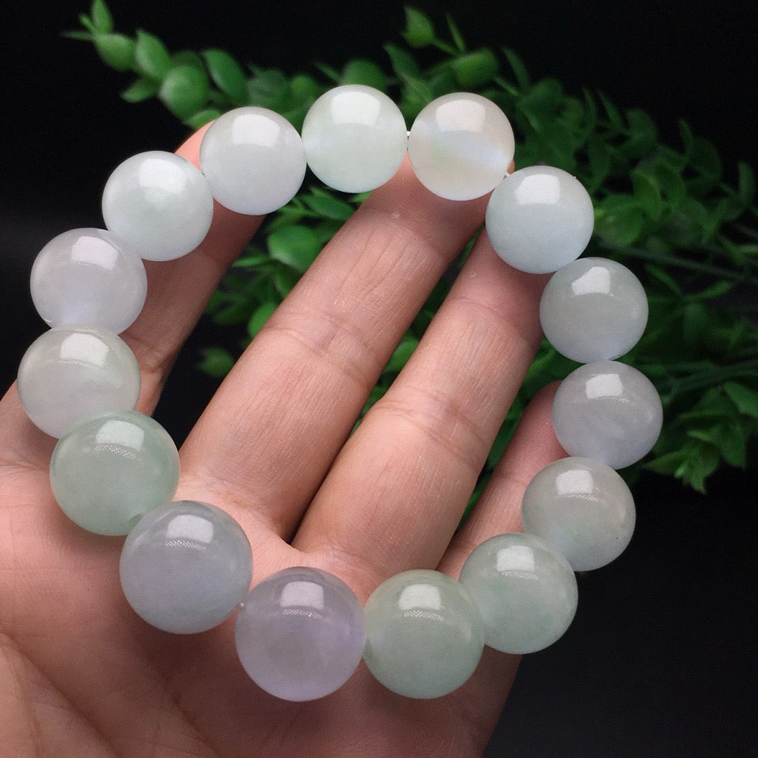 Ice round bead jade bracelet