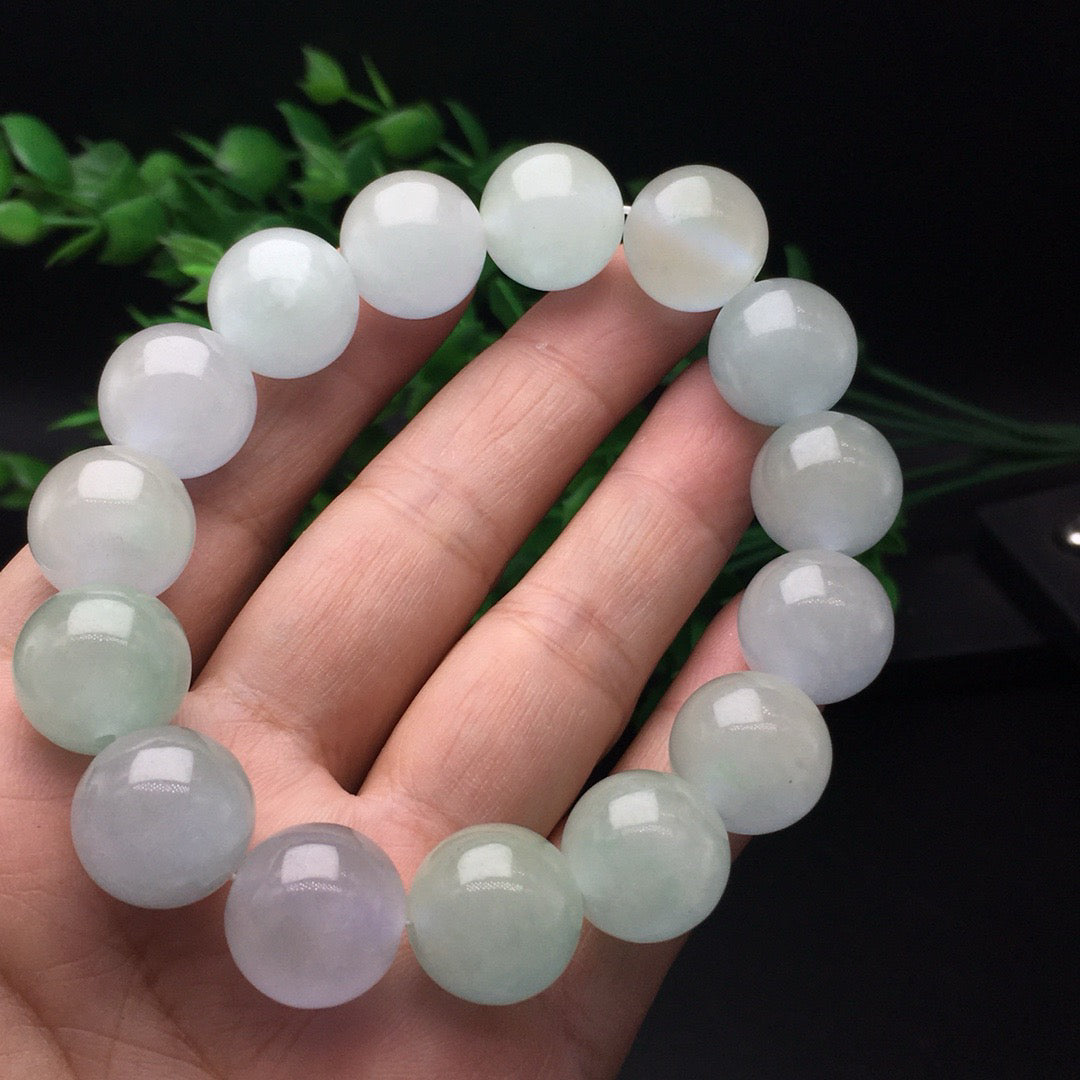 Ice round bead jade bracelet