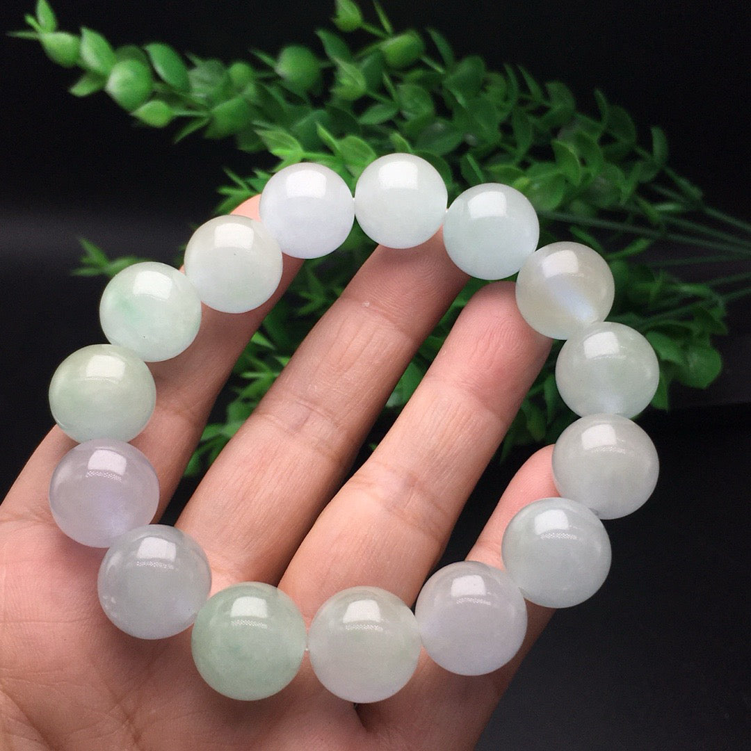 Ice round bead jade bracelet