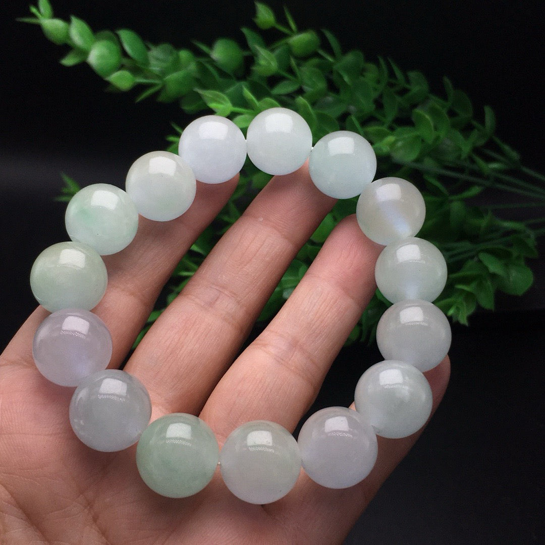 Ice round bead jade bracelet