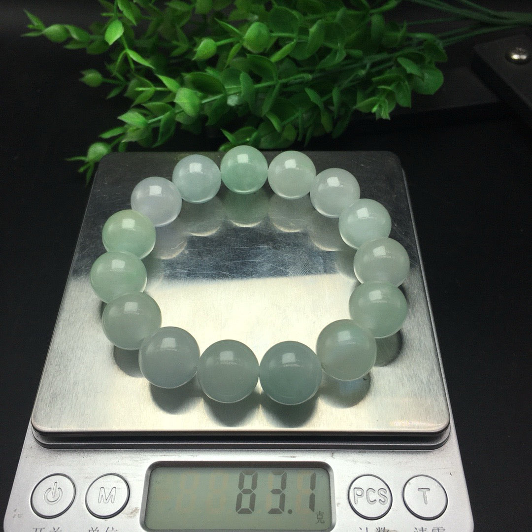 Ice round bead jade bracelet
