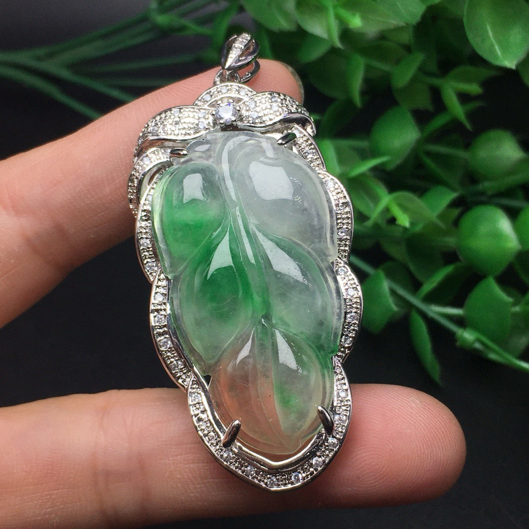 Ice colored golden branches and jade leaves