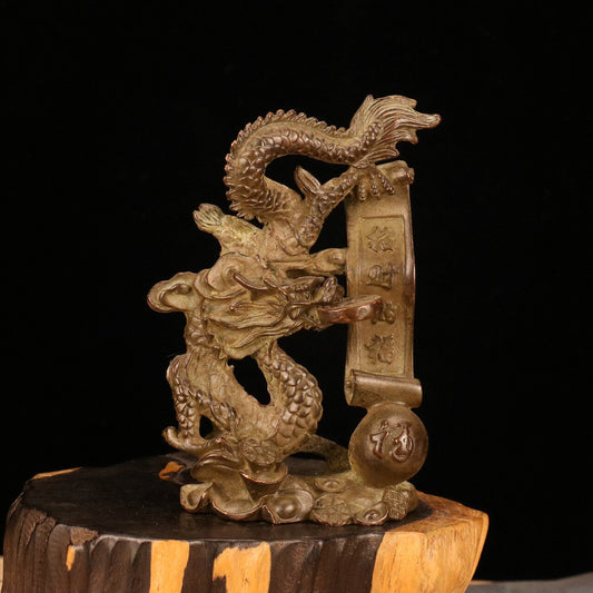 Chinese Antique Wealth Seeking and Blessing Dragon