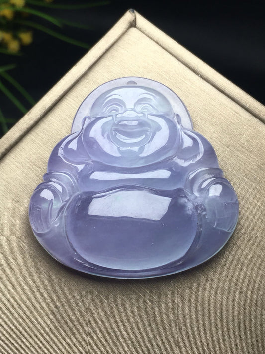 Ice Violet Jade Buddha Gong