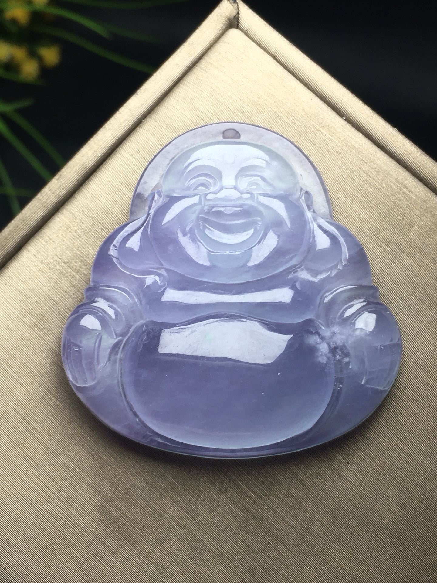 Ice Violet Jade Buddha Gong