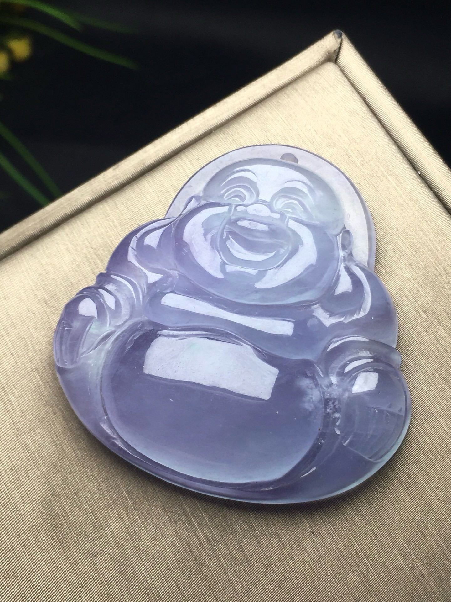 Ice Violet Jade Buddha Gong