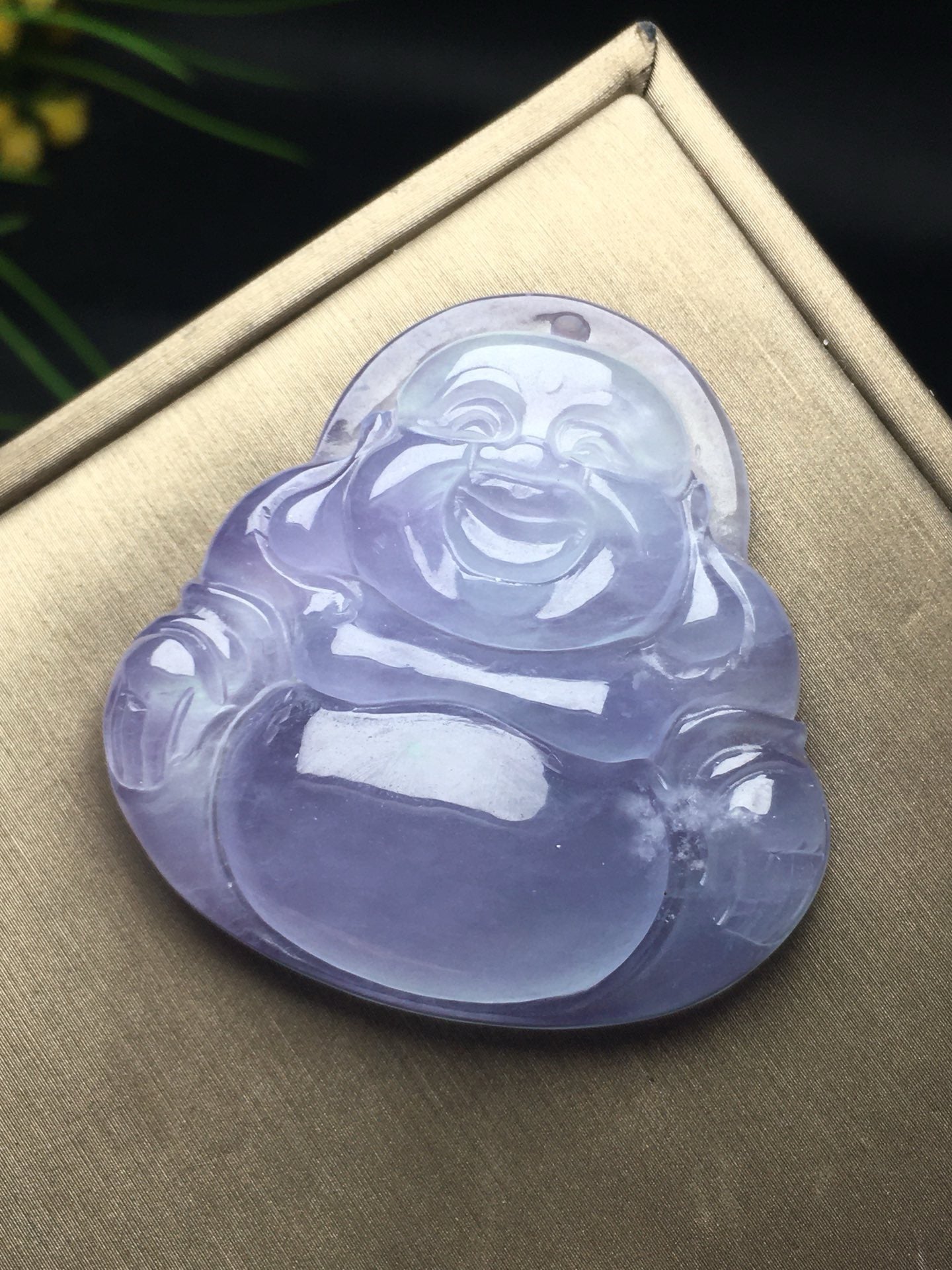 Ice Violet Jade Buddha Gong