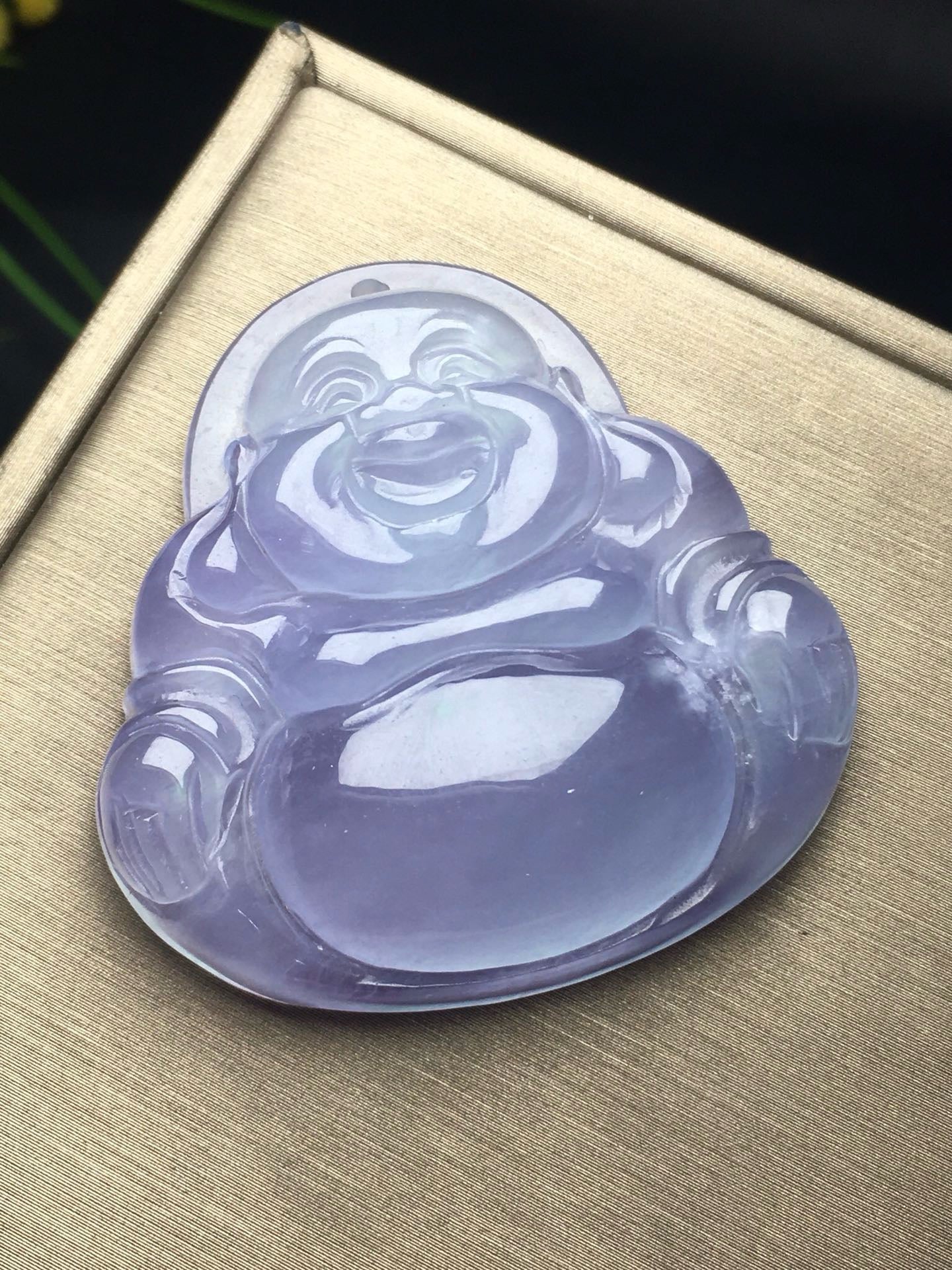 Ice Violet Jade Buddha Gong