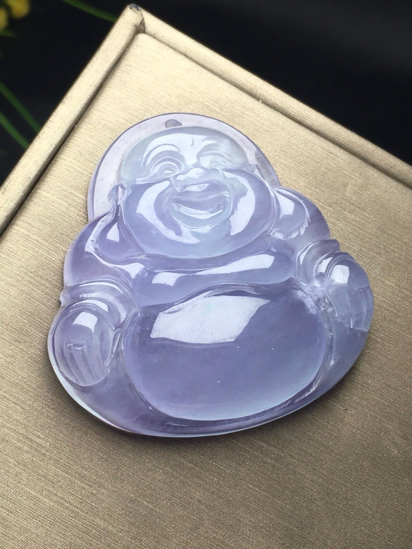 Ice Violet Jade Buddha Gong