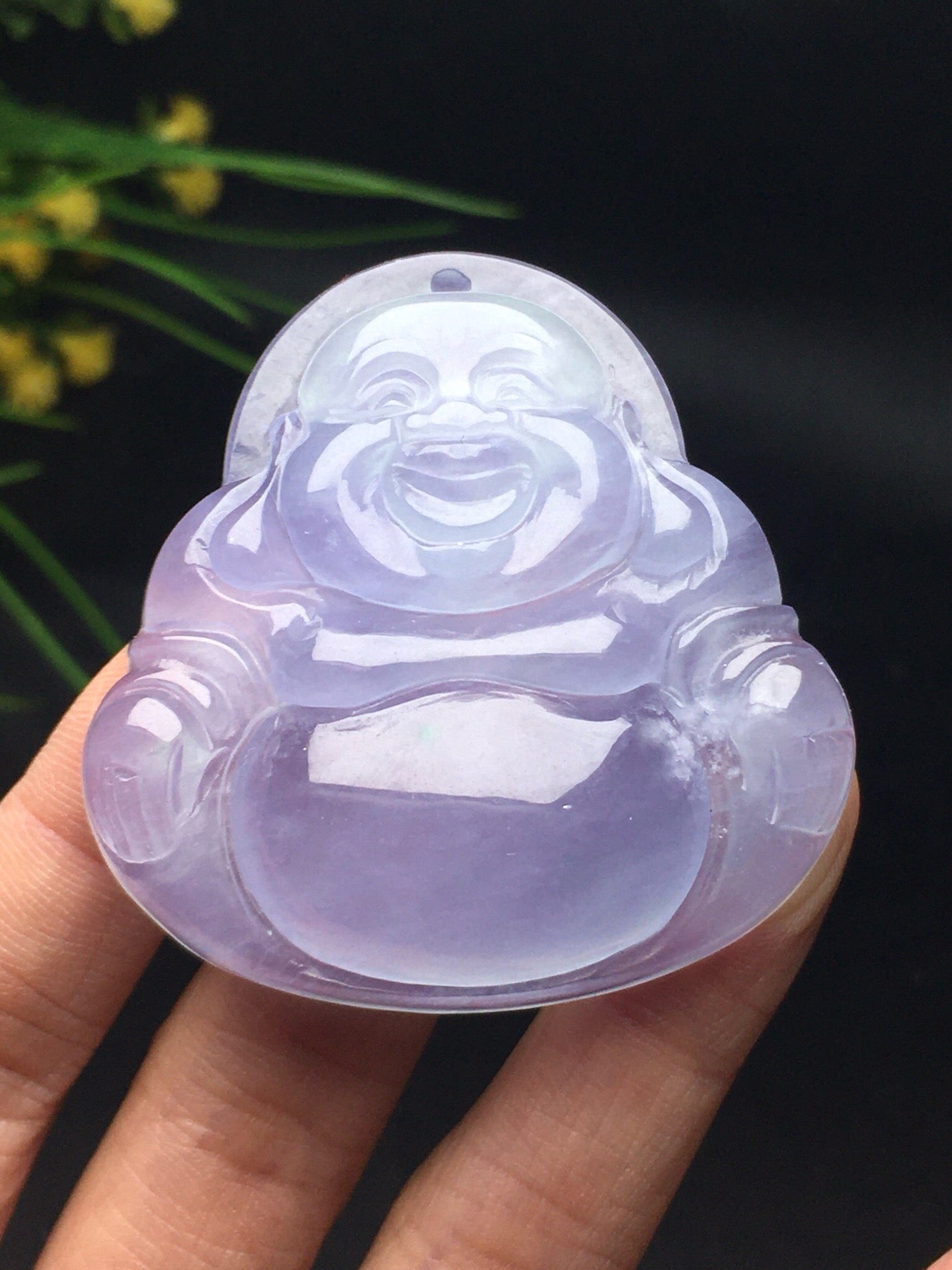 Ice Violet Jade Buddha Gong