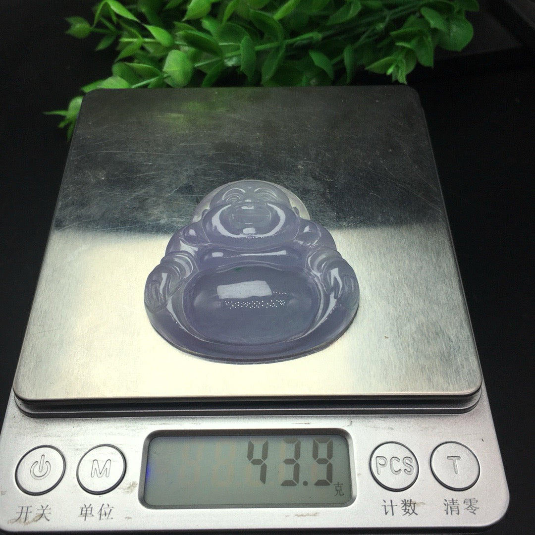Ice Violet Jade Buddha Gong