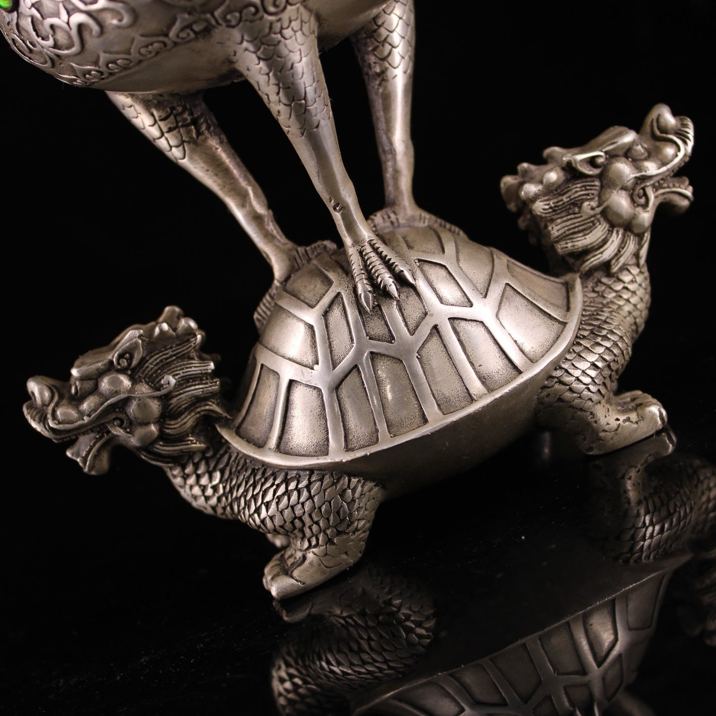 Chinese antique pure copper silver plated incense burner