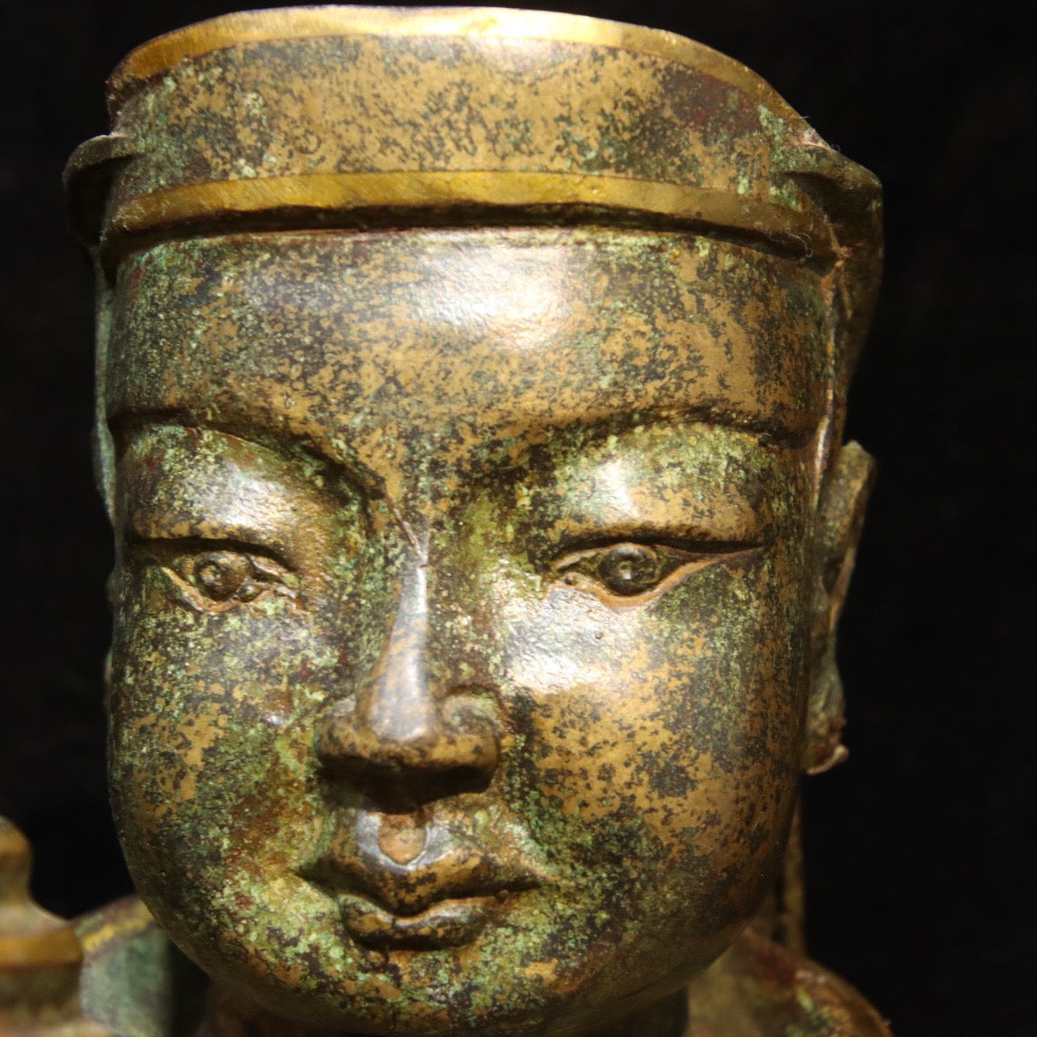 Chinese Antique Bronze - Inscription Mismatched Gold Palace Lantern for Attendants