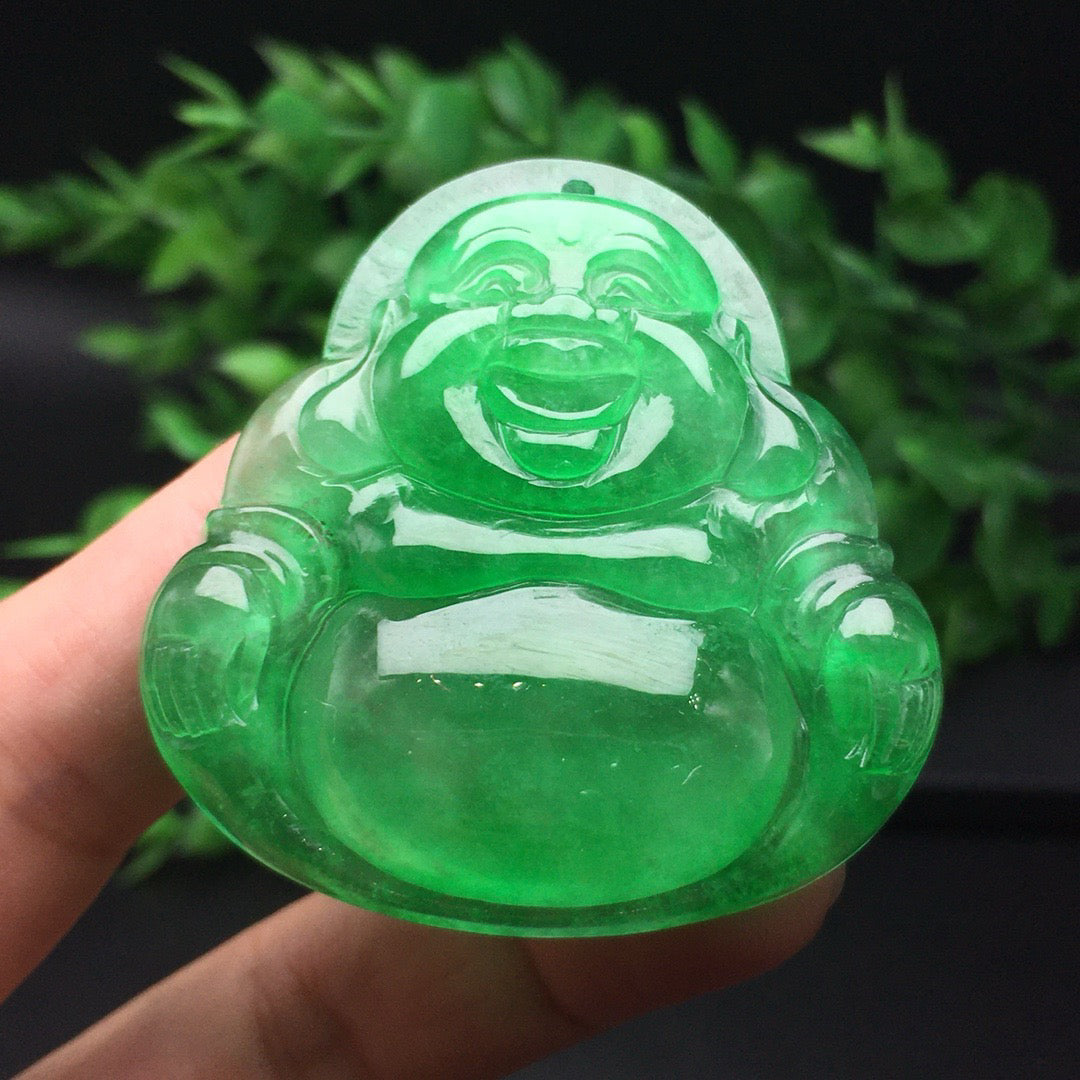 Ice Drifting Green Jade Buddha Gong