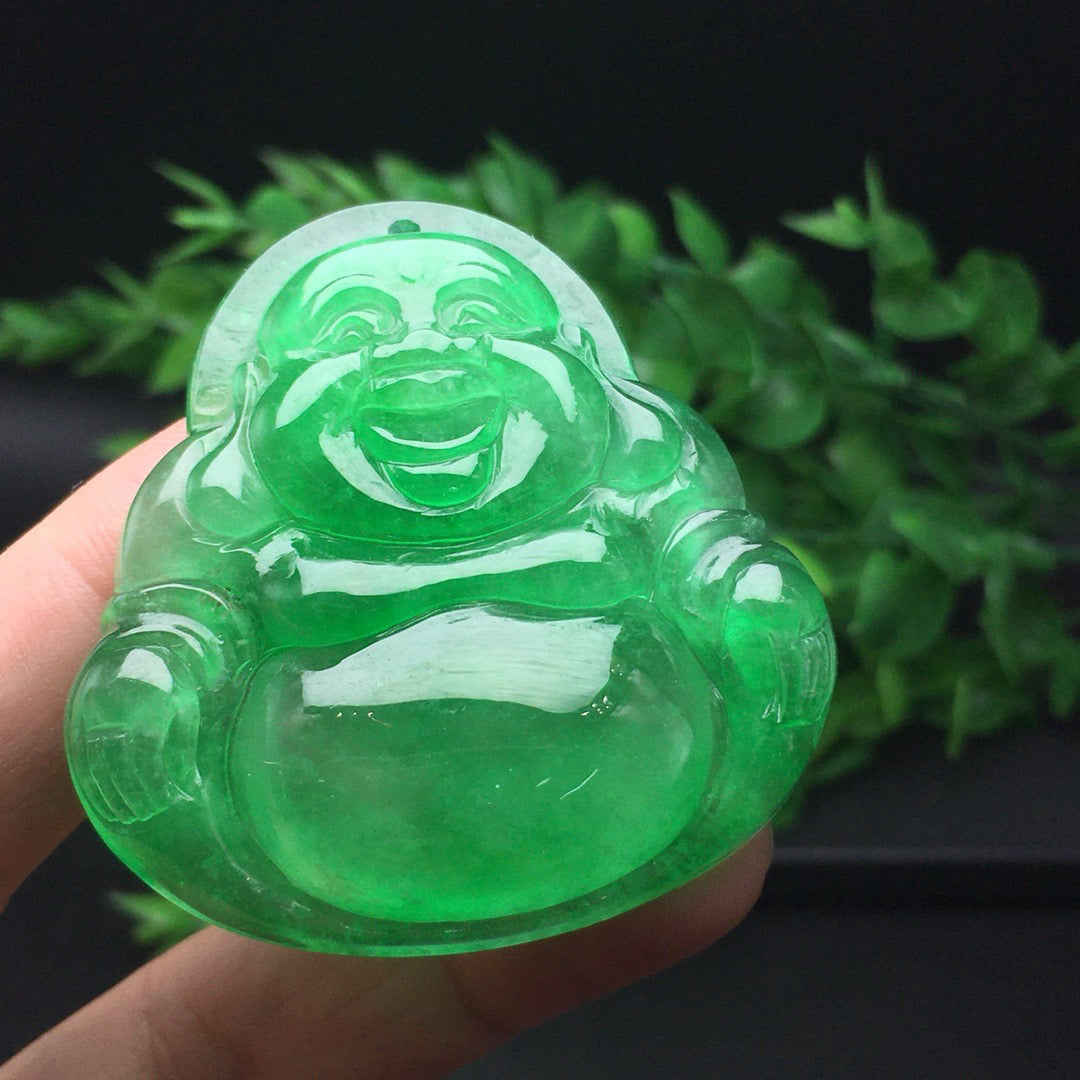 Ice Drifting Green Jade Buddha Gong