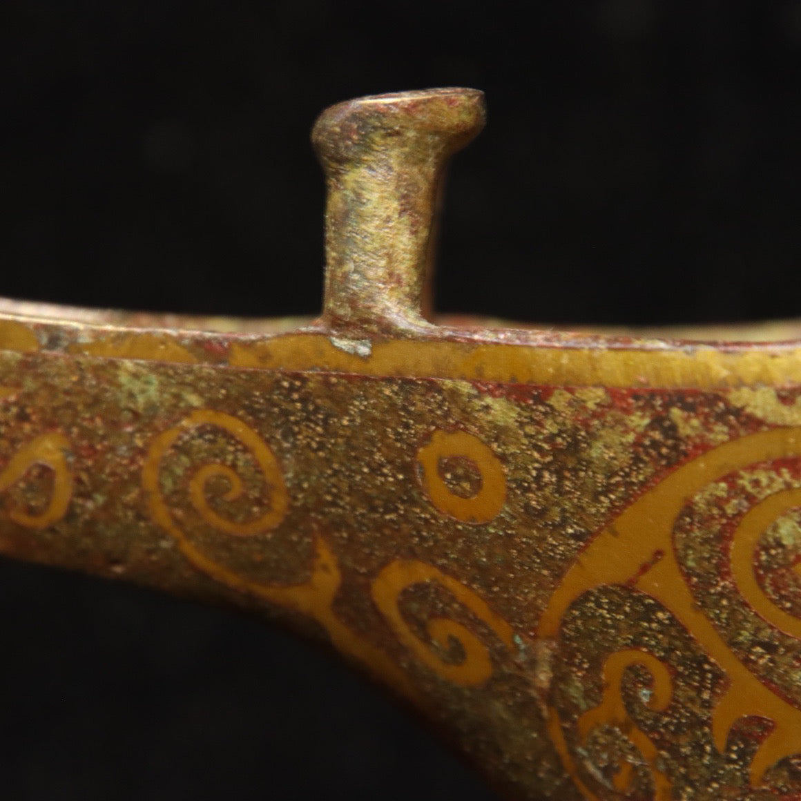 Chinese Antique Bronze - Inscripted Gold Angled Cup