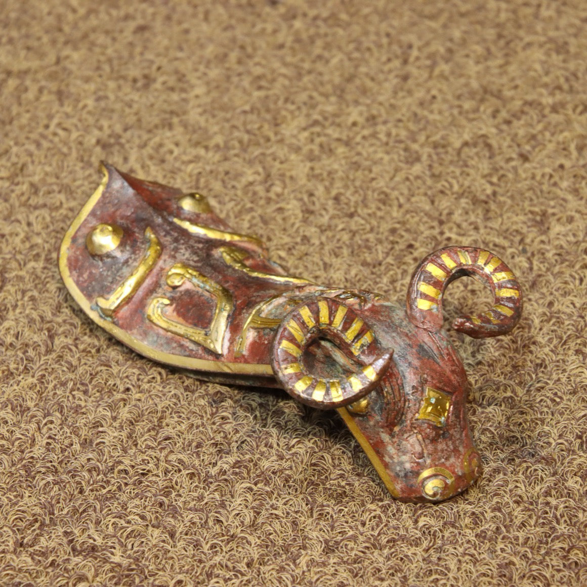 Chinese Antique Bronze - Inscription Mismatched Gold Wine