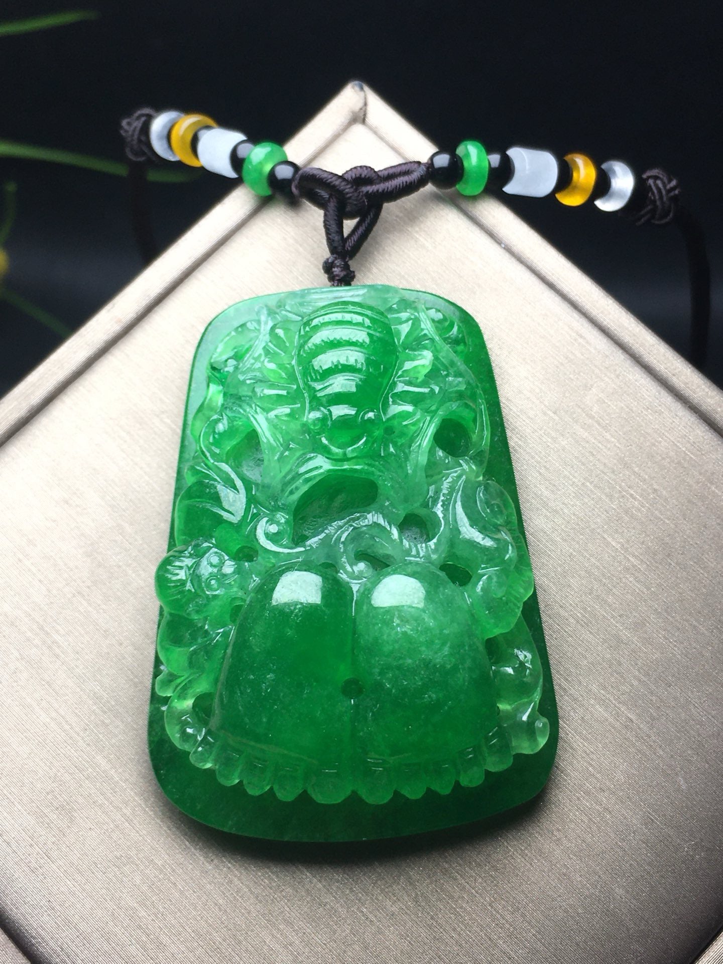 Ice Green Satisfied Changle Jade Plaque