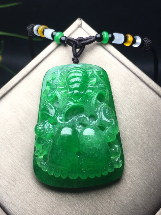 Ice Green Satisfied Changle Jade Plaque