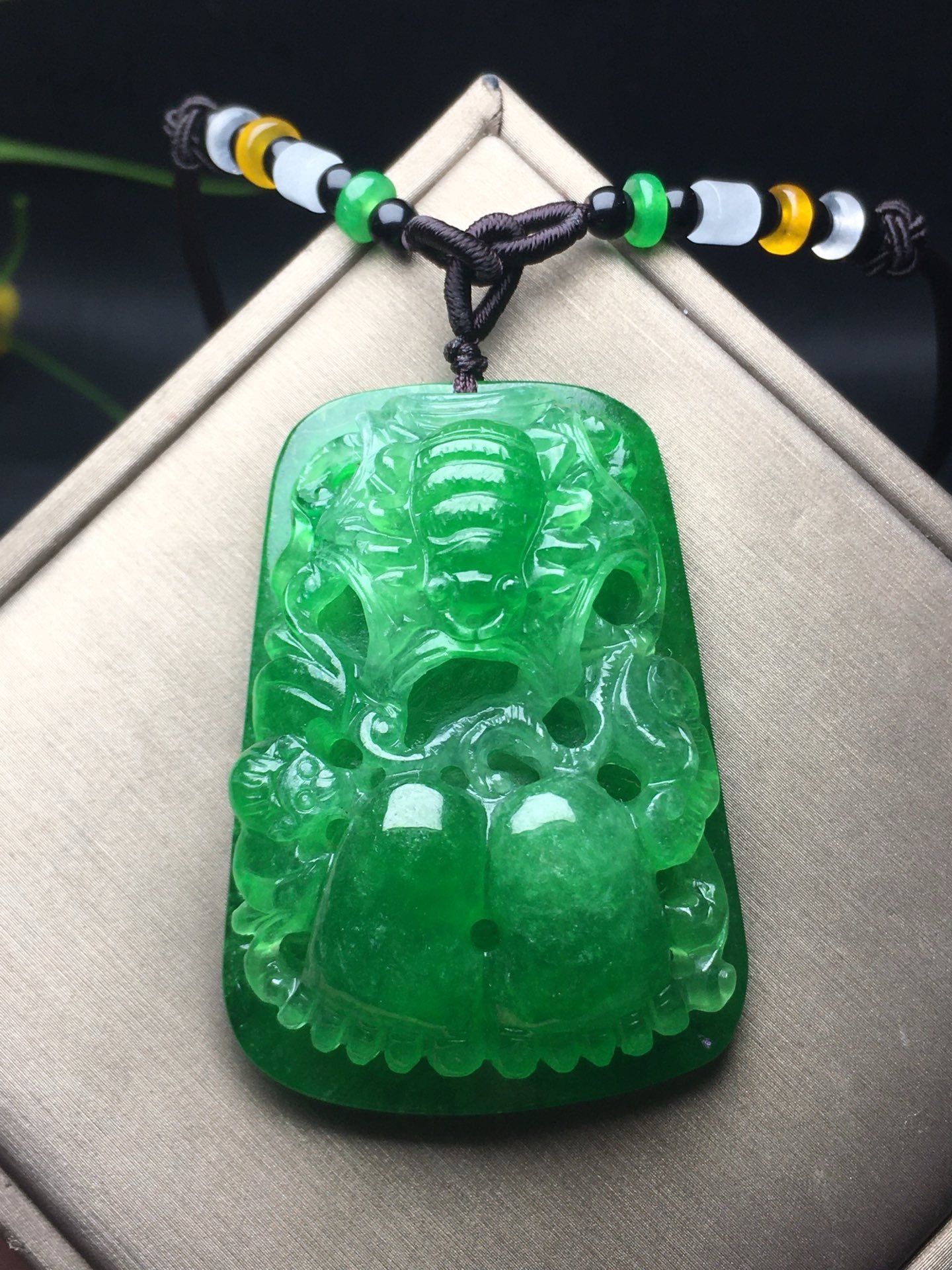 Ice Green Satisfied Changle Jade Plaque