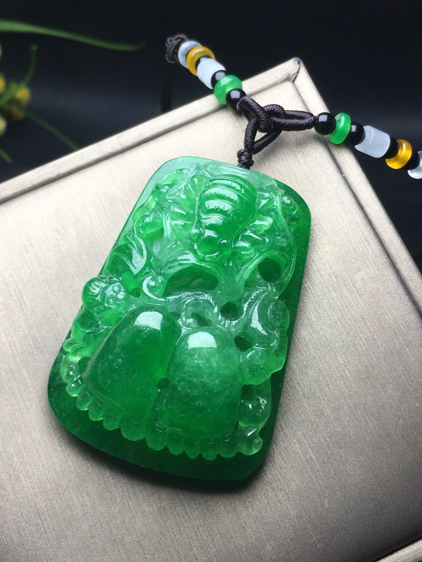 Ice Green Satisfied Changle Jade Plaque