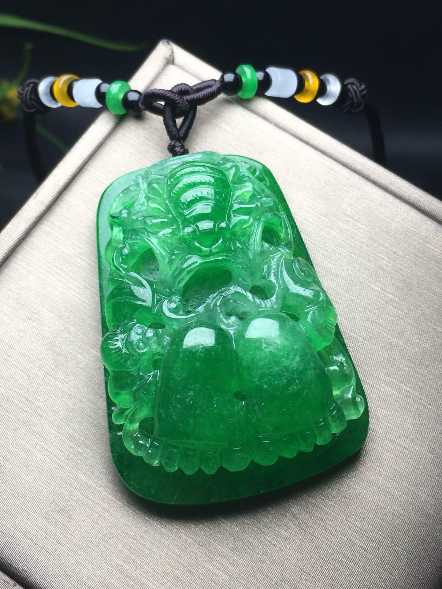 Ice Green Satisfied Changle Jade Plaque