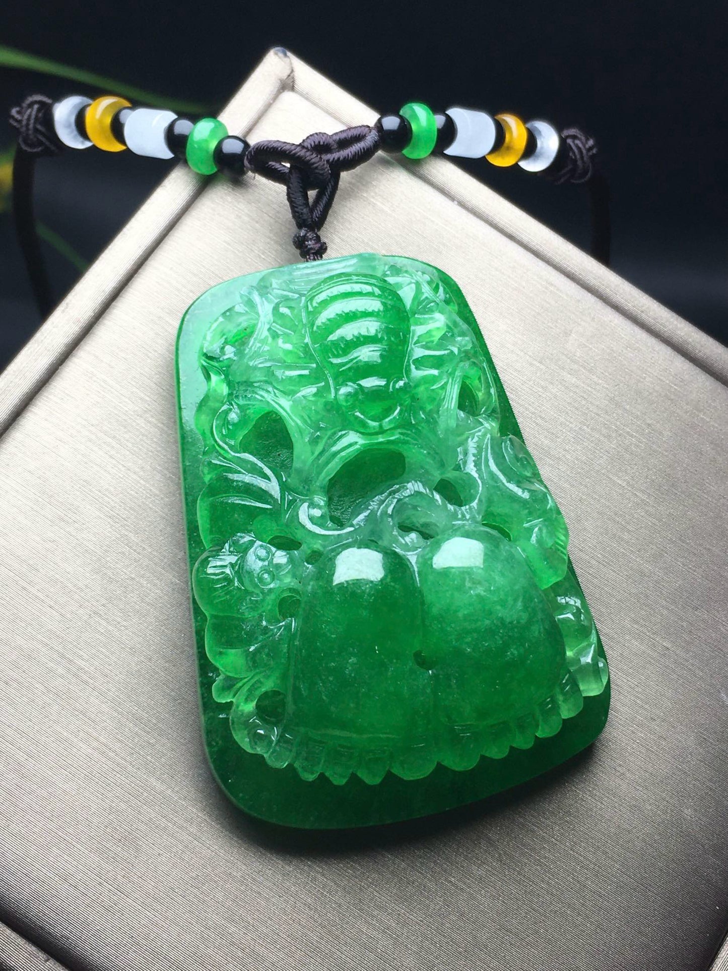 Ice Green Satisfied Changle Jade Plaque