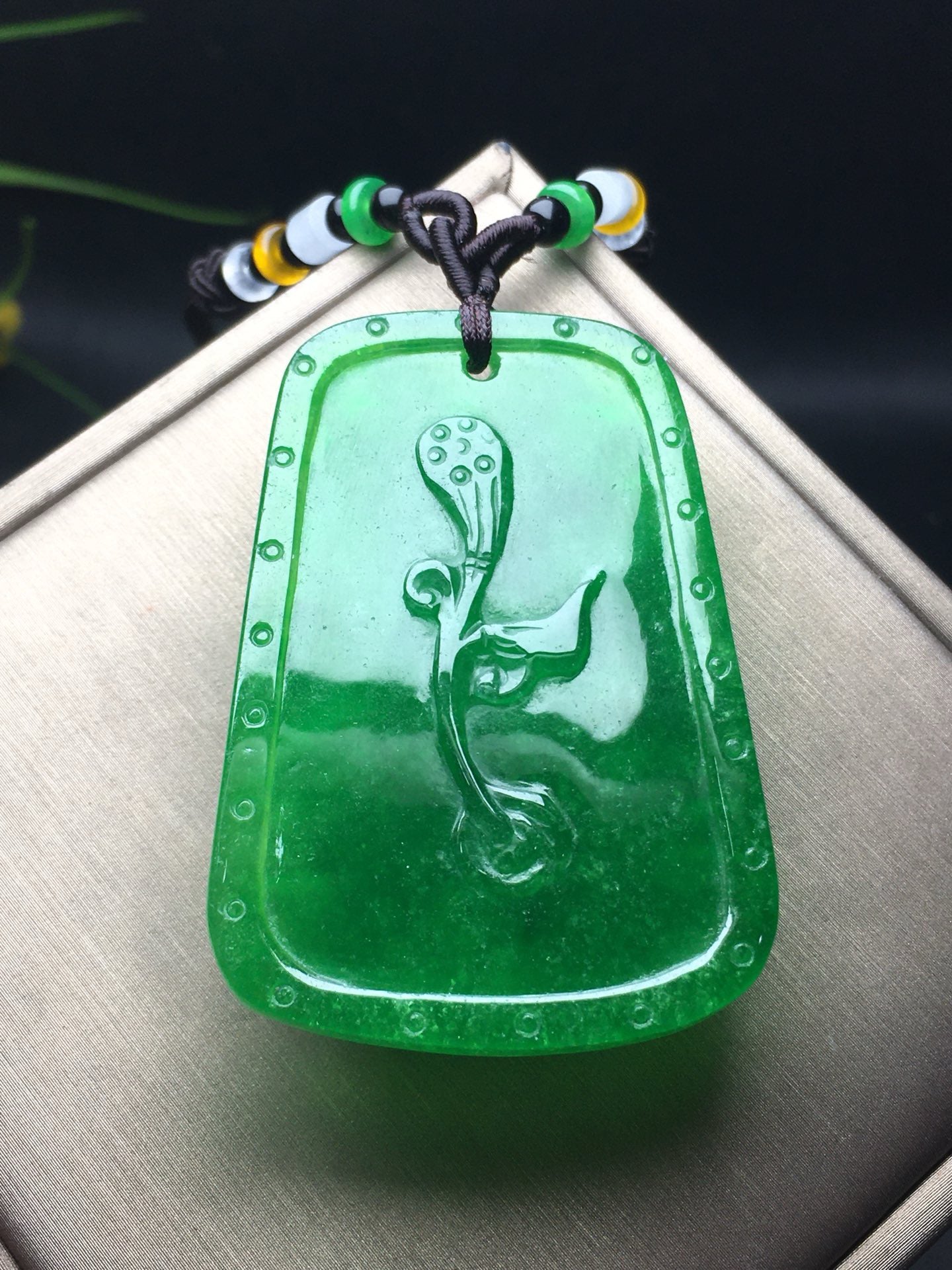Ice Green Satisfied Changle Jade Plaque