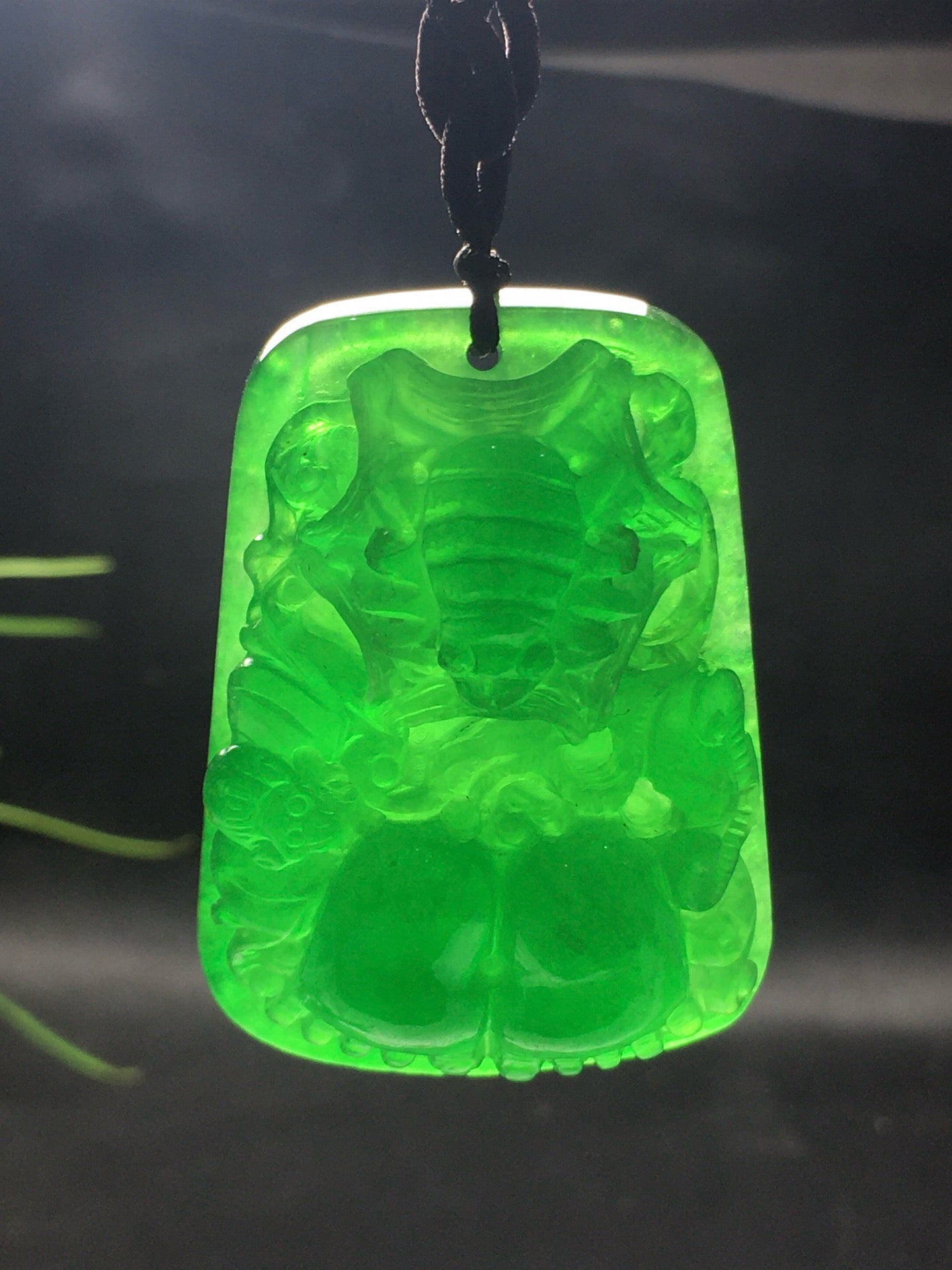 Ice Green Satisfied Changle Jade Plaque