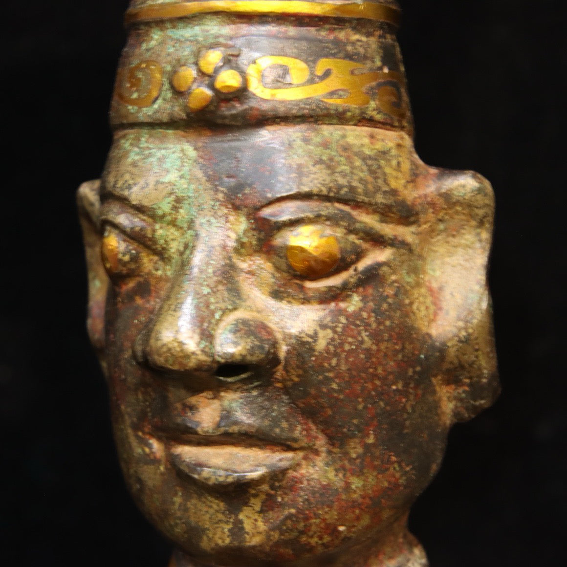 Chinese Antique Bronze - Inscription Error Gold Orc Lamp