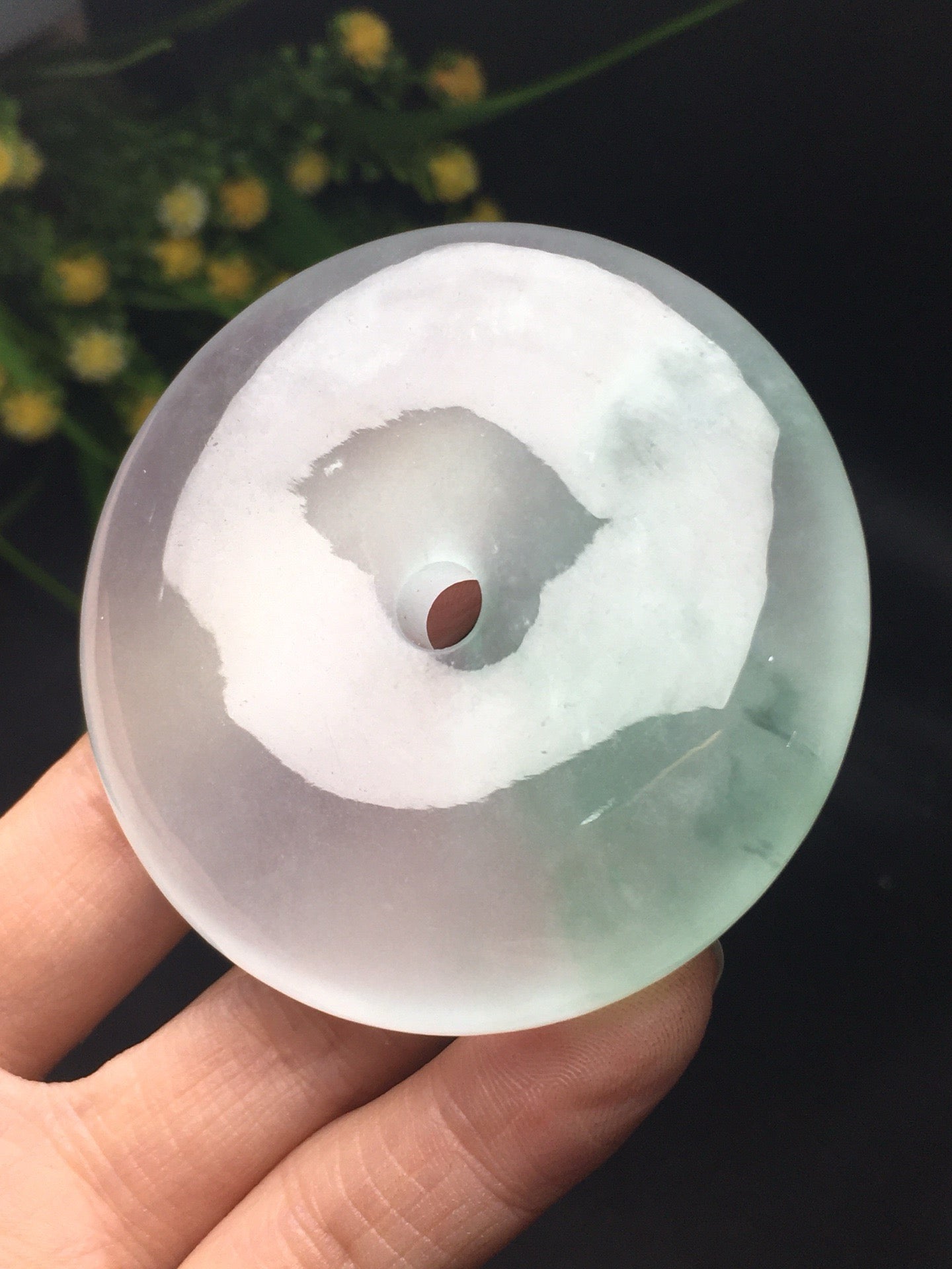 Ice floating flower jade safety buckle