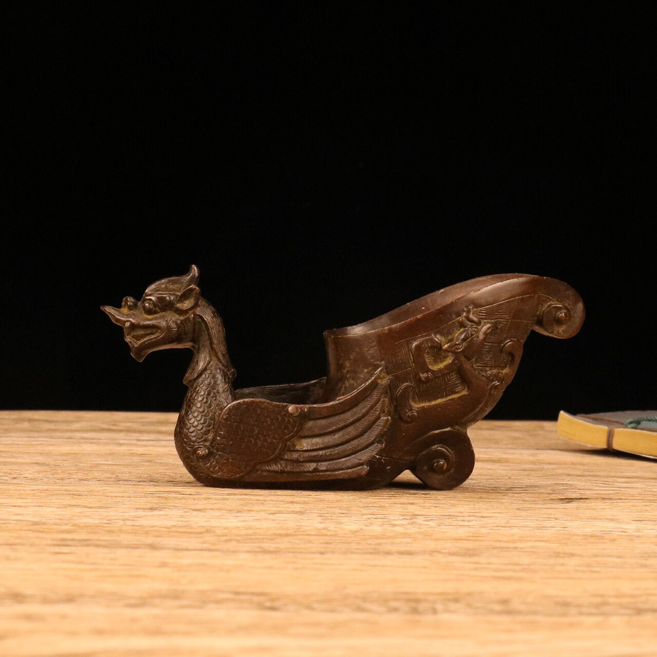 Chinese Antique Dragon Head Phoenix Body Cup