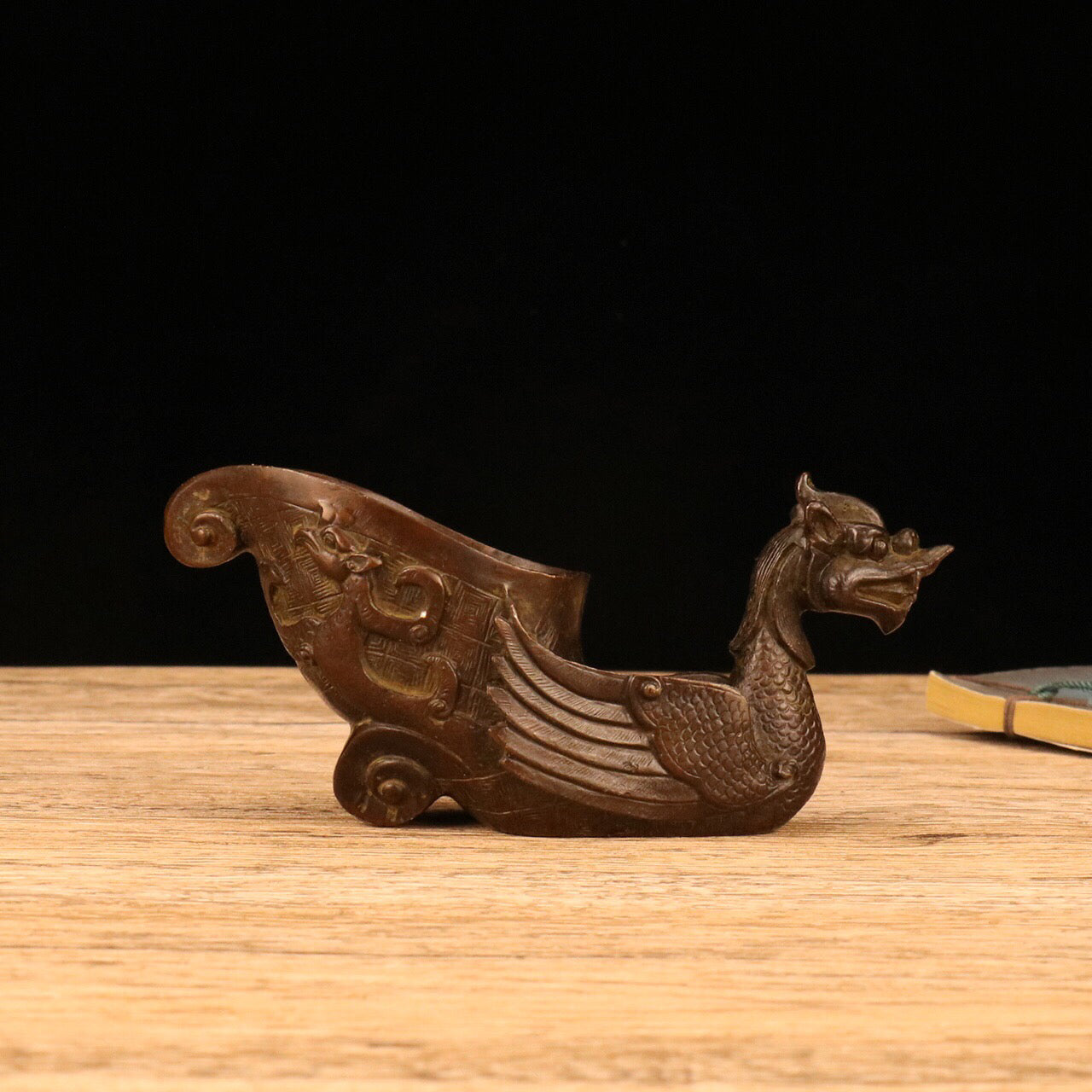 Chinese Antique Dragon Head Phoenix Body Cup