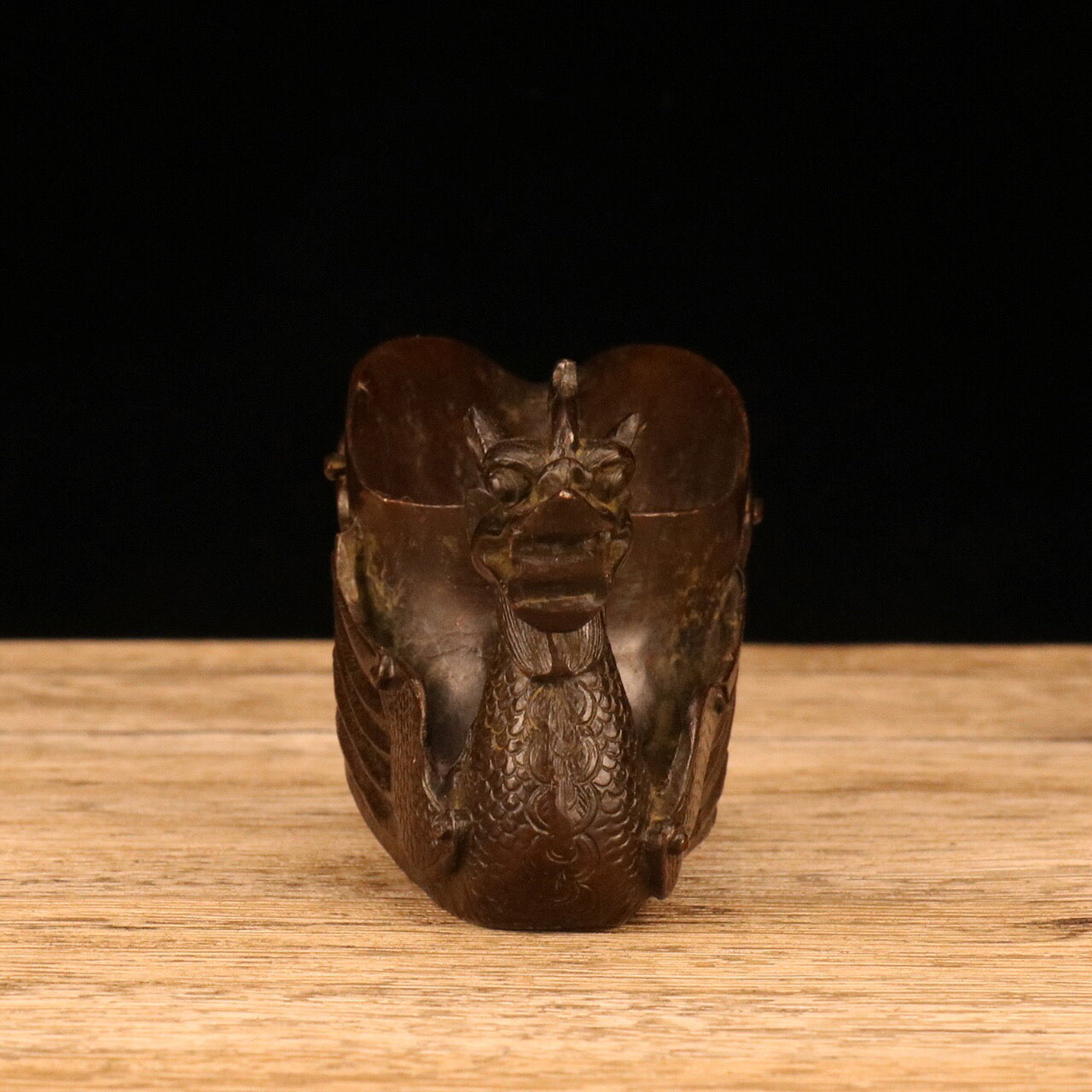 Chinese Antique Dragon Head Phoenix Body Cup
