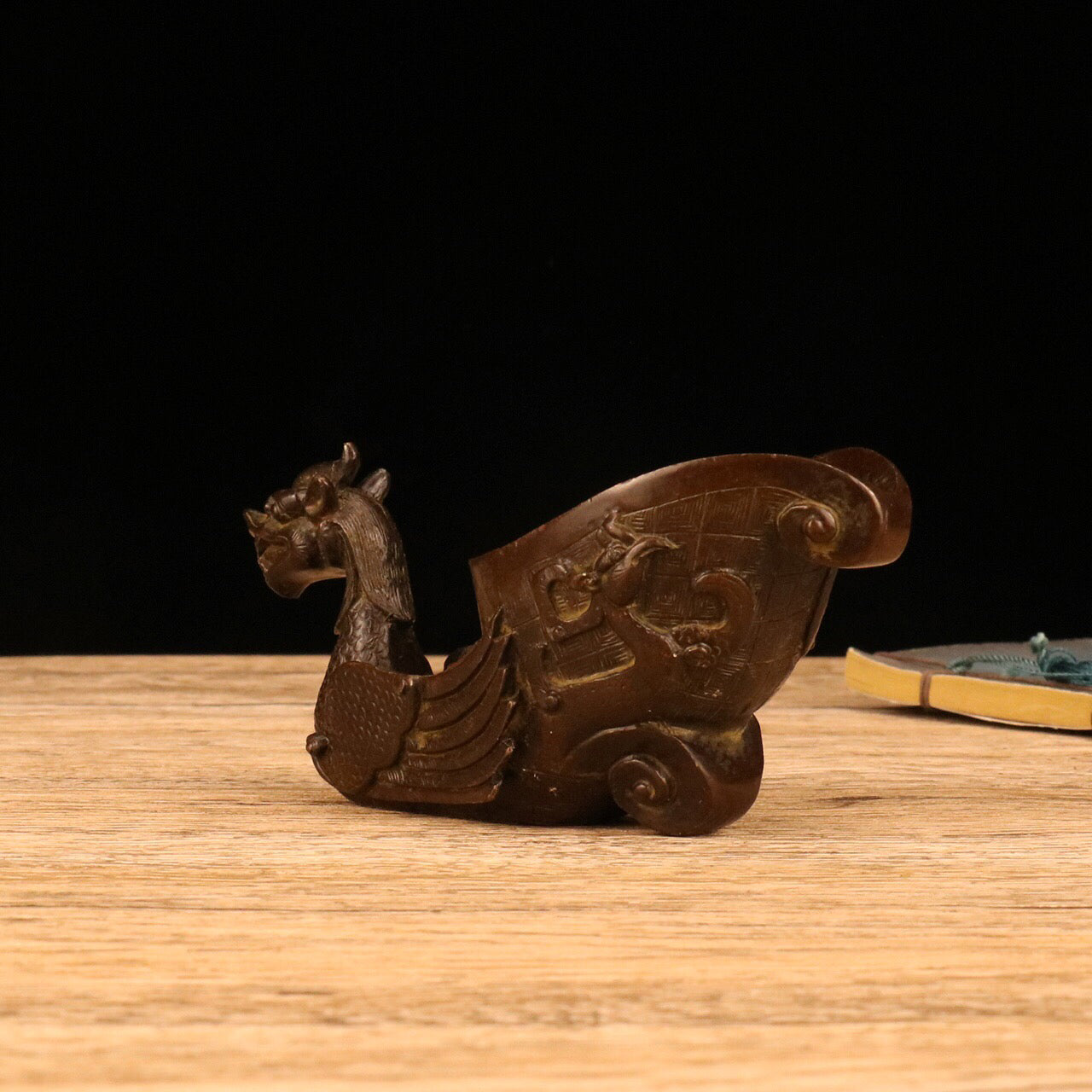 Chinese Antique Dragon Head Phoenix Body Cup