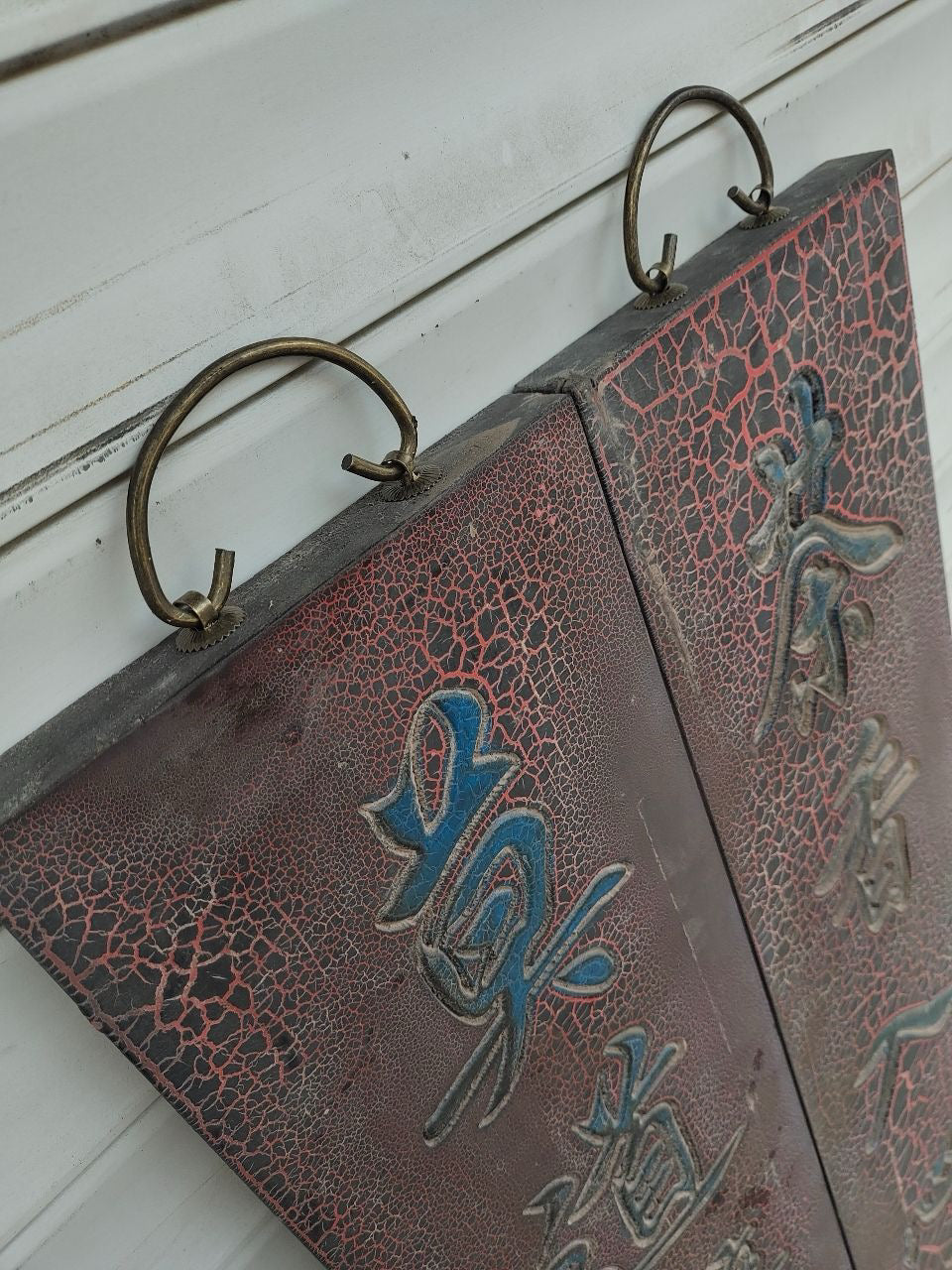 Old Nanmu Lacquerware Couplet Plaque [Tea Fragrance Enters the Heart and Drunk; Mo Dao Drunk and Beautiful Wine]