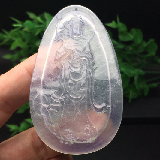 Ice type Guanyin jade plaque