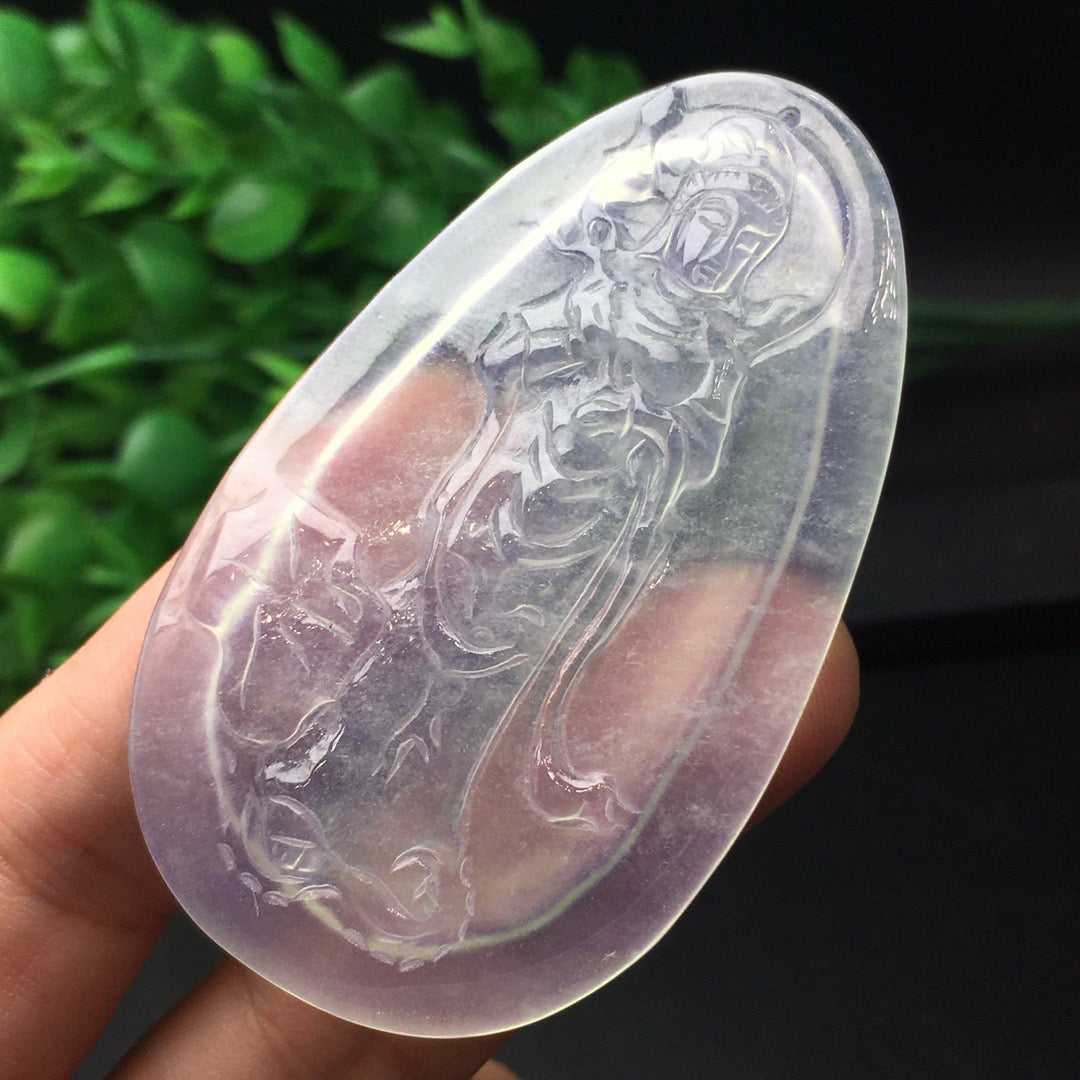 Ice type Guanyin jade plaque