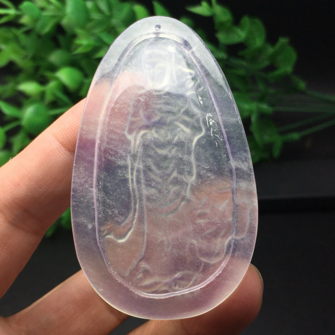 Ice type Guanyin jade plaque