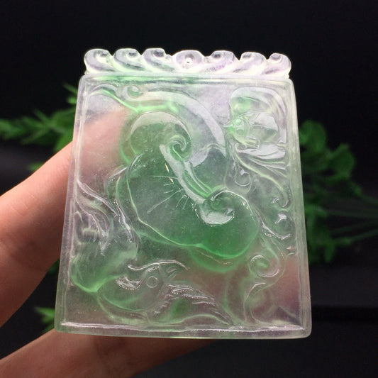 Ice Drifting Green Jade Ruyi Card