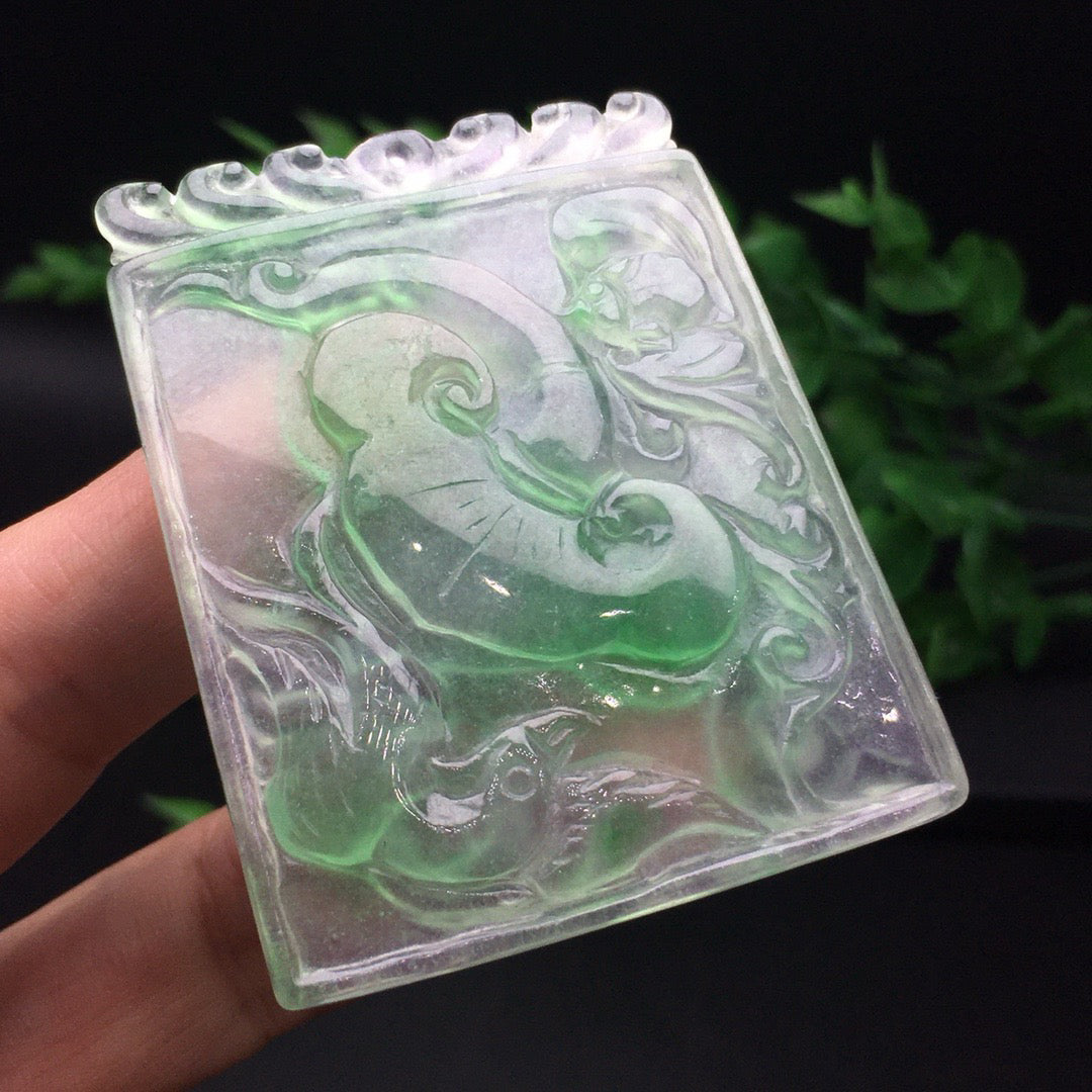Ice Drifting Green Jade Ruyi Card