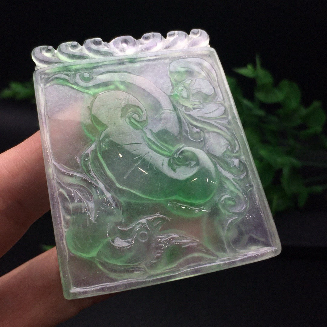 Ice Drifting Green Jade Ruyi Card