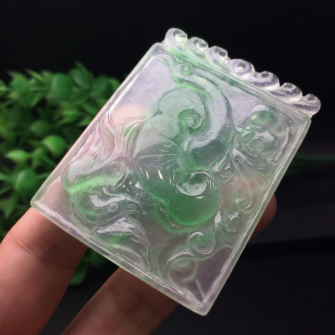 Ice Drifting Green Jade Ruyi Card